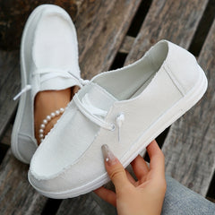Women's Canvas Shoes Casual Lace Up Outdoor Sneakers Lightweight Low Top