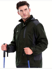 Men's Thermal Fleece Skiing Hooded Jacket Windproof & Waterproof Windbreaker