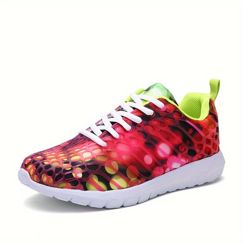 Women's Printed Lace-up Sports Shoes Breathable Outdoor Sneakers
