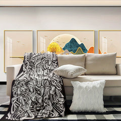 Warm Soft Blanket Line Graffiti Pattern Throw Blanket Bed Sofa Outdoor Camping