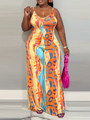 Leopard Print Wide Leg Jumpsuit