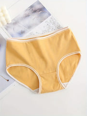 5pcs Solid Briefs Stretchy Intimates Panties Women's Lingerie