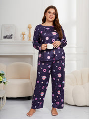 Cartoon Galaxy Print Tee & Pants Loungewear Set