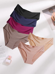 6pcs Seamless Solid Bikini Panties Women's Lingerie