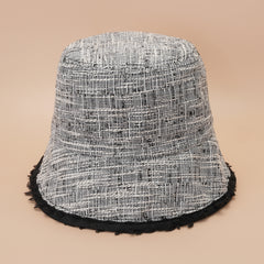 Casual Bucket Hat Cotton Blend Fisherman Cap Frayed Edges Warm Basin Hats