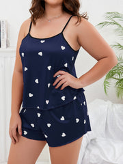 Women's Plus Heart Print Pajama Set