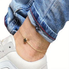 Star Shape Beads Chain Anklet Geometric Ankle Bracelet