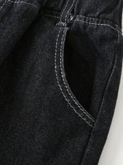 Boy's Letters Print Jogging Pants & Denim Jeans