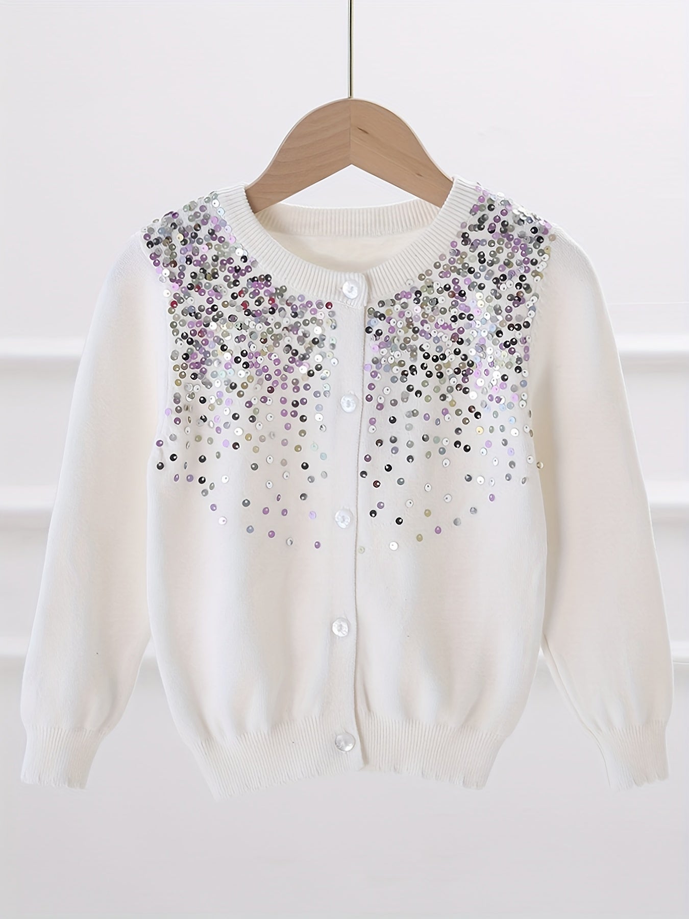 Girls' Sequin Button Down Cardigan Sweater Top