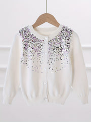 Girls' Sequin Button Down Cardigan Sweater Top