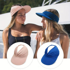Ponytail Sunscreen Pleated Visor Hat UV Protection Sun Hats Women
