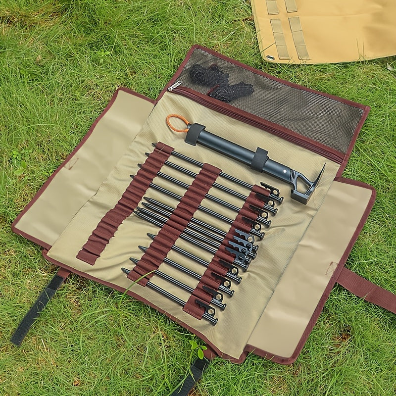 Camping Tool Bag for Tent Stakes Hammer Rope Pegs