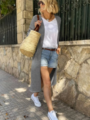 Striped Long Sleeve Cardigan