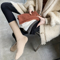 5 Pairs Warm Fuzzy Mid Tube Socks Women's Stockings