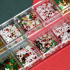 Winter Glitter Snowflake Nail Sticker Christmas Decal Sparkle Shape for Ladies