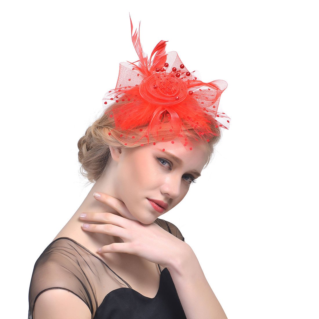 Women Fascinator Hat Wedding Pillbox Party Bridal Hair Accessories