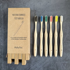6 Pcs Bamboo Toothbrushes for Superior Oral Care