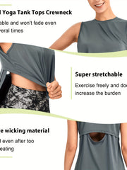 Quick Dry Women's Yoga Top for Athletic Running Short Sleeve Loose Fit Shirt