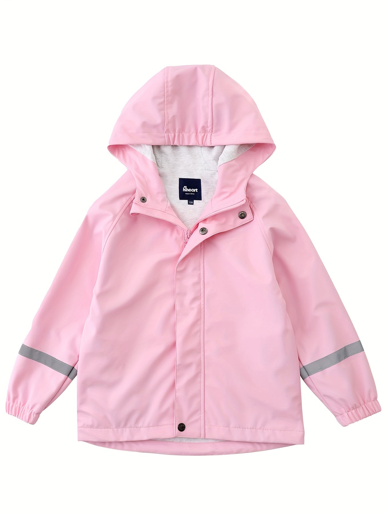 Kids Raincoat Boys Girls Spring Autumn PU Jacket Waterproof Reflective Strips