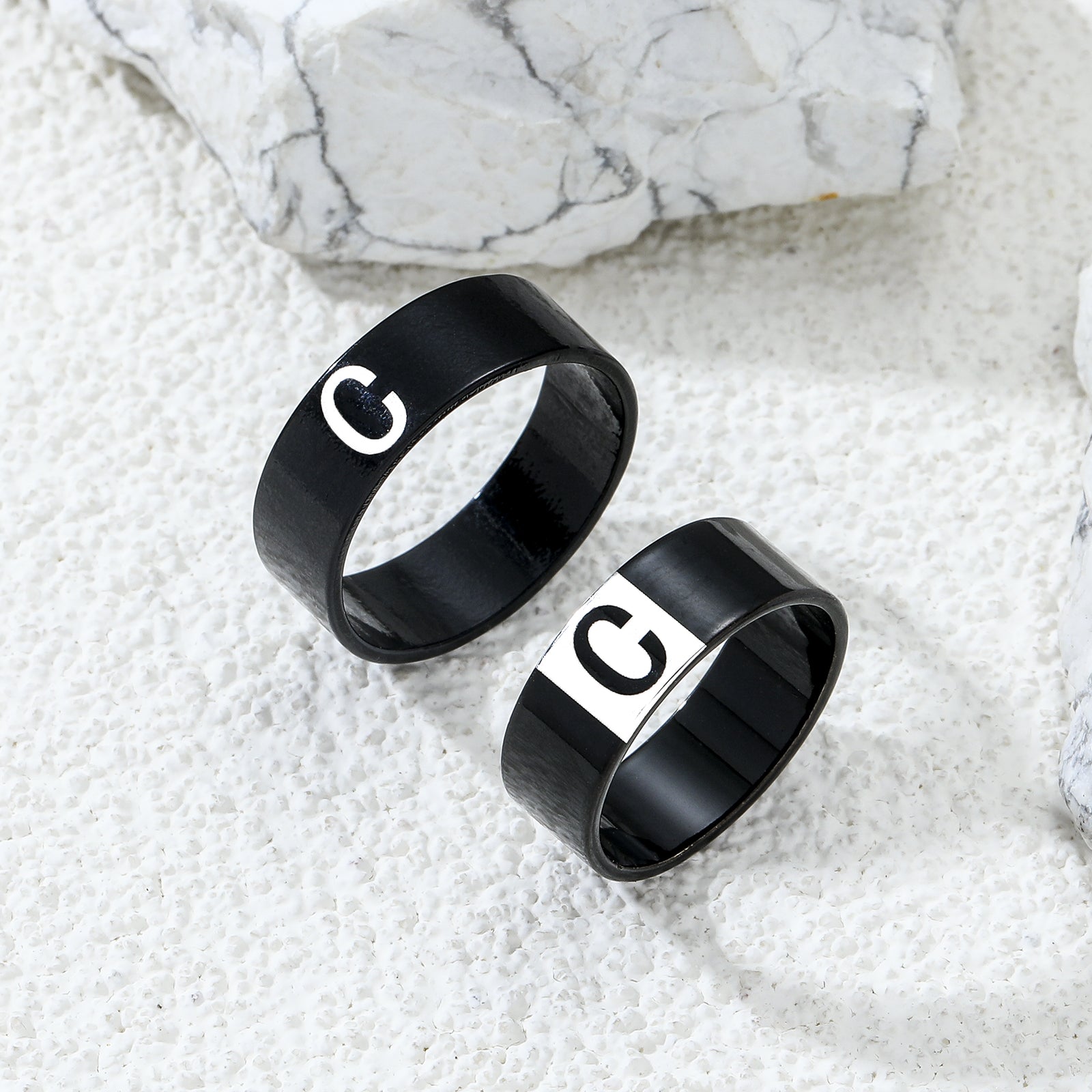 Couple Letter Rings Stainless Steel Punk Accessories Anniversary Gift