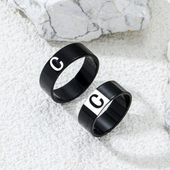 Couple Letter Rings Stainless Steel Punk Accessories Anniversary Gift