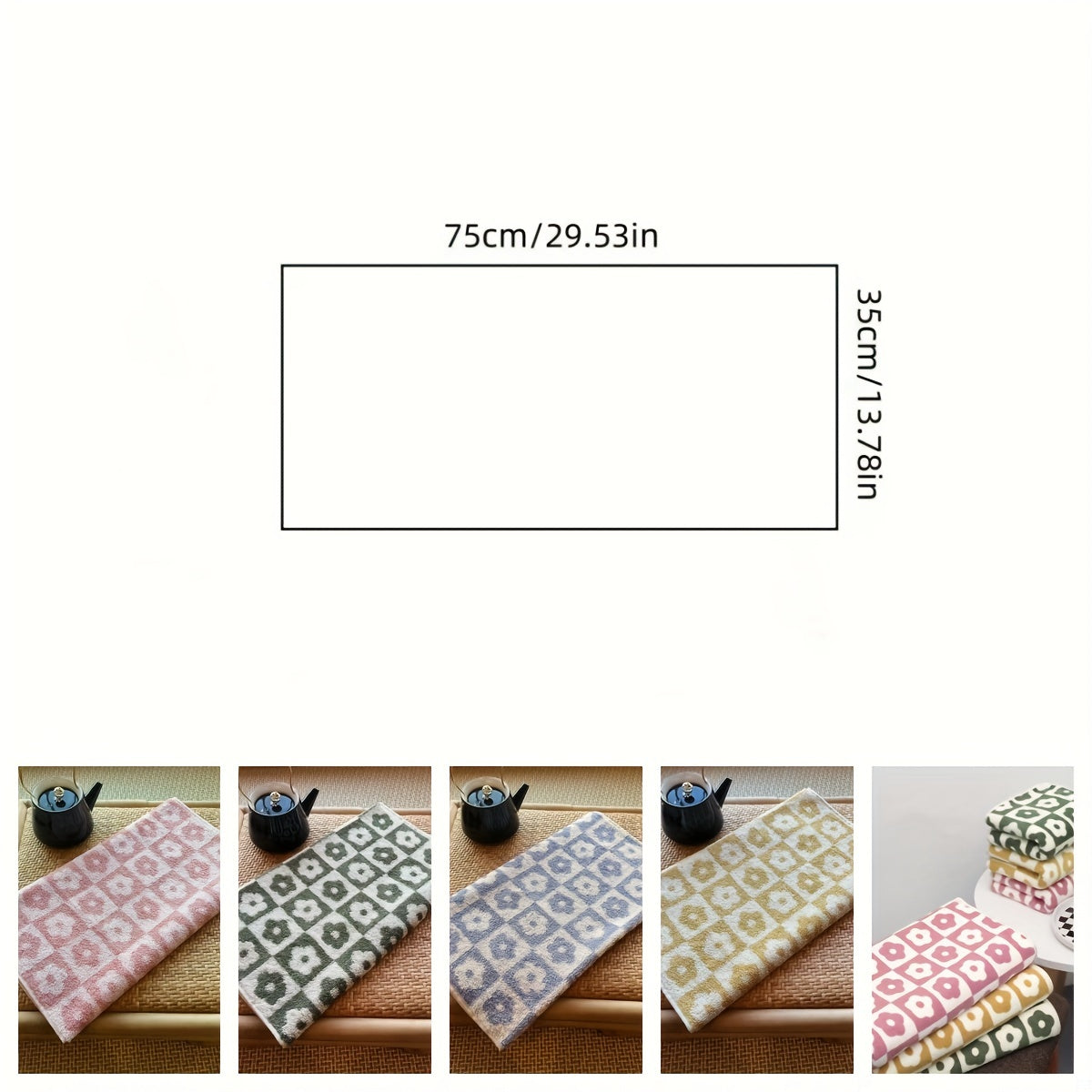 Flower Pattern Hand Towel Coral Fleece Soft Skin-friendly Face Towel