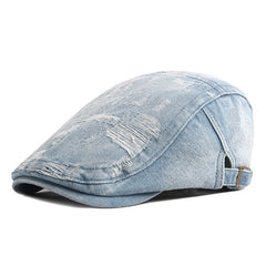 Vintage Denim Beret Wash Unisex Newsboy Hats Flat Driving Berets Hat