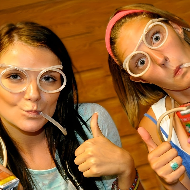Family Game Props Glasses Beard Straw Crazy Funny Halloween Party Straw