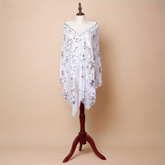 Lace Sequin Bridal Shawl Wrap for Autumn Wedding