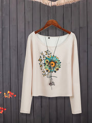 Women's Plus Butterfly & Sunflower Print 2PC Set