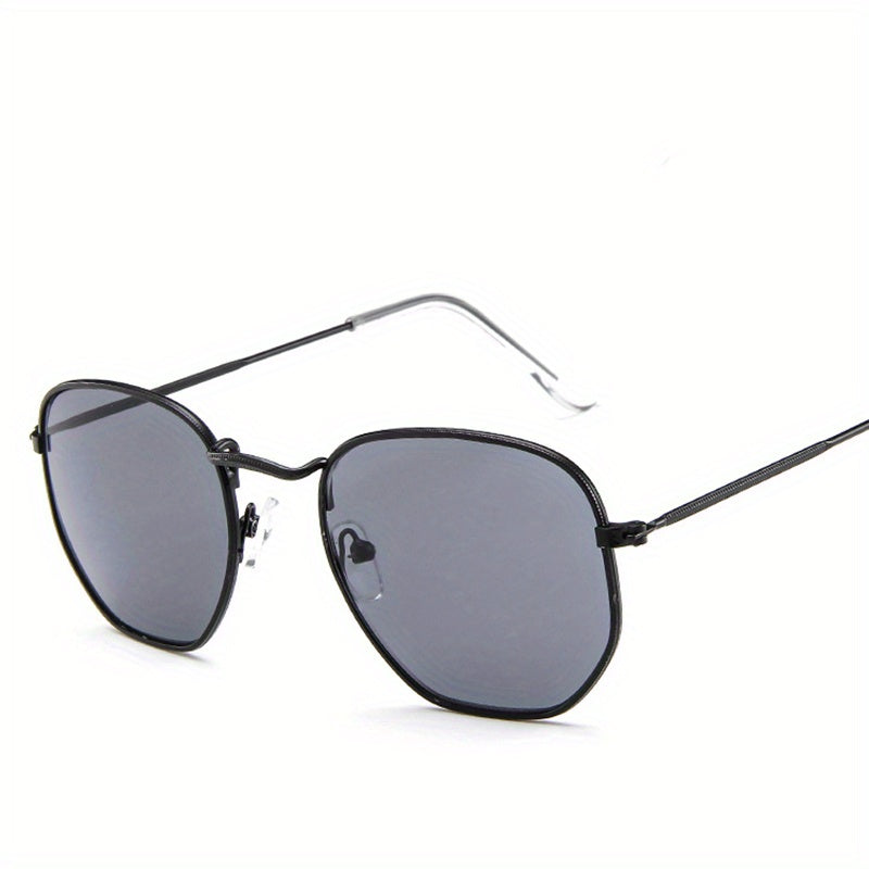 Square Metal Frame Sunglasses Polarized Glasses for Driving