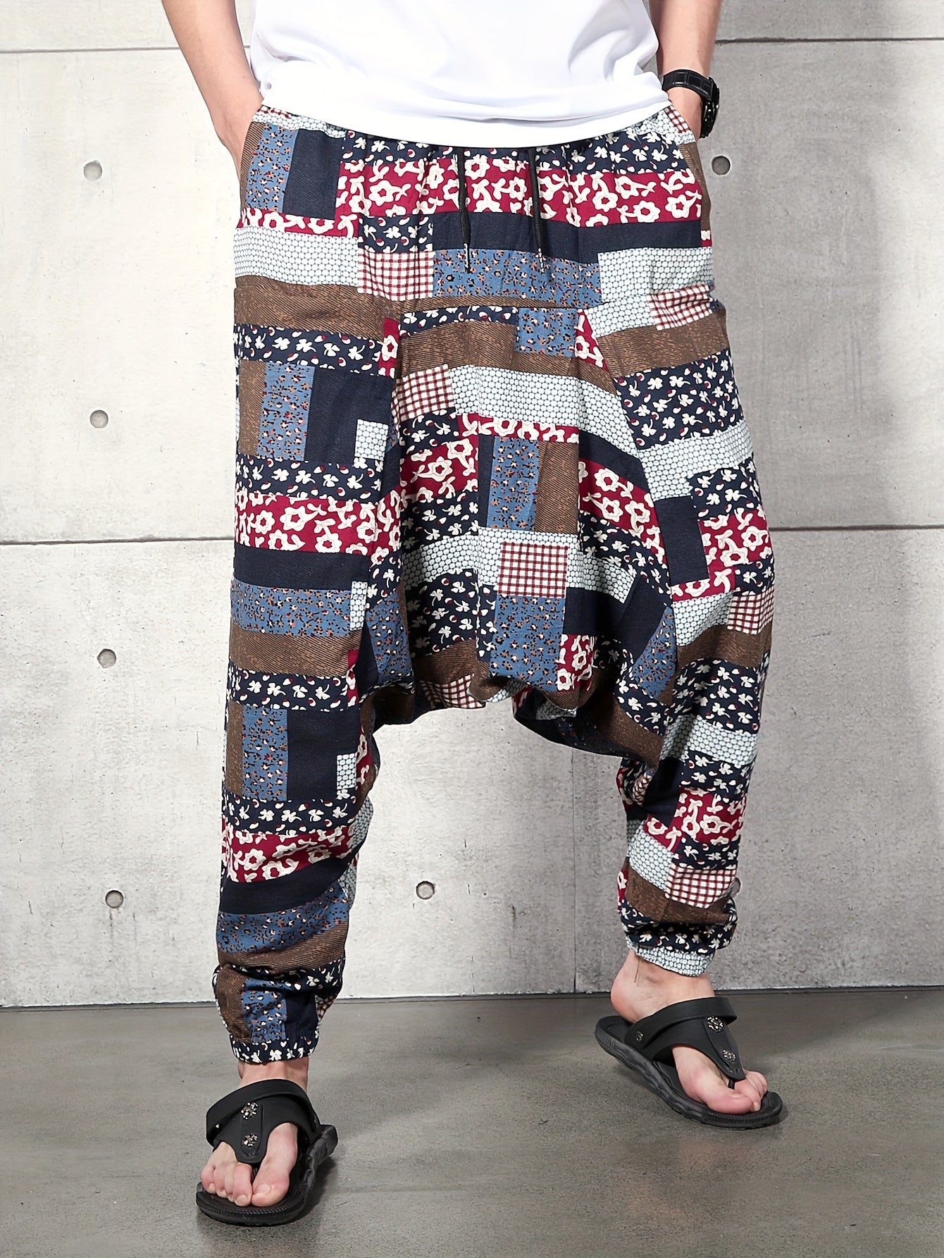 Men's Striped Drawstring Casual Pants