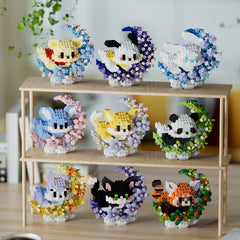400 pcs DIY Particle Building Blocks Flowers Moonlight Mini Animal Series