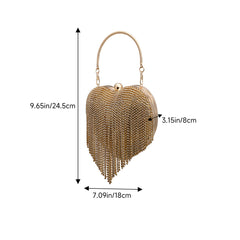 Heart Shape Women's Clutch Bag Evening Party Bridal Handbag