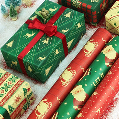 8pcs 50 Christmas Wrapping Paper for Gift Boxes Holiday Arts Crafts Decorations