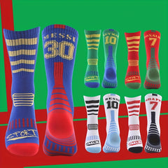 2pairs Mid-Calf Football Socks Sweat Absorbing Wear Resistant