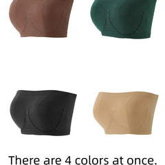 4pcs Strapless Bandeau Bras Soft Stretch Everyday Women's Lingerie