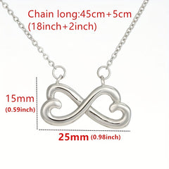Infinity Heart Stainless Steel Necklace - Gift for Daughter
