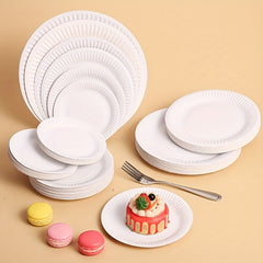 50 PCS Disposable Paper Plates 12.17 Inches Large Decorative Wedding Plates