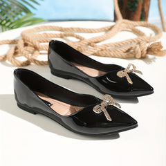 Rhinestone Bowknot Flat Wedding Shoes Lightweight Walking Shoes