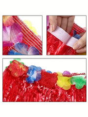 2 Sets Hawaiian Grass Hula Skirts & Leis for Women