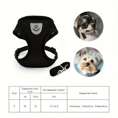 Stretchable Suede Pet Harness & Leash Set for Dogs Walking