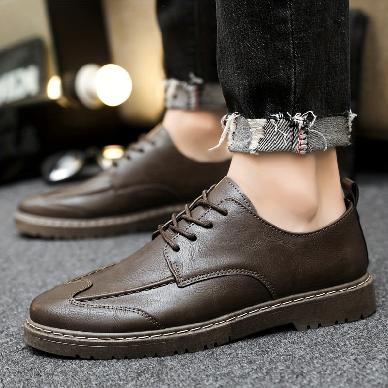 Men's PU Leather Oxford Formal Dress Shoes for Wedding Business Party