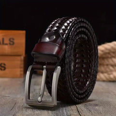 Vintage Handwoven Needle Buckle Belt For Men