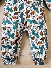 Autumn Newborn Baby Jumpsuit Western Cowboy Graphic Onesie Clothes