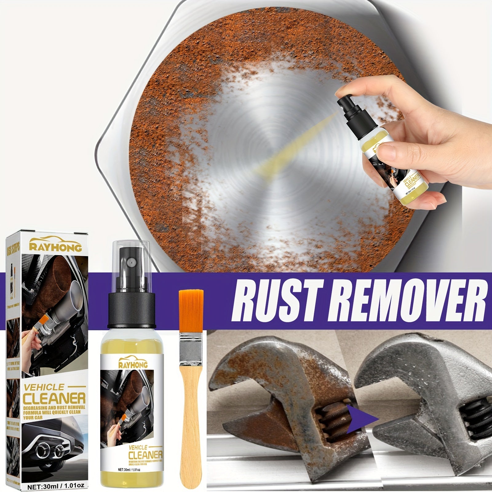 3 Bottles Car Rust Remover Lubricant - Multifunctional Screw Bolt Relaxer
