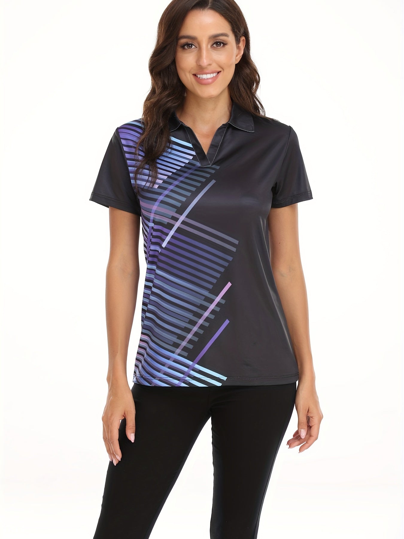 Half Button Golf Sports T Shirts Women's Polo Shirts
