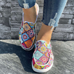 Geometric Pattern Flat Shoes Women's Lightweight Walking Shoes