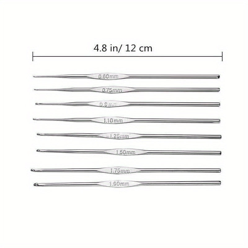 8pcs Small Sweater Needles Lace Crochet Needles DIY Wool Thread Weaving Needles
