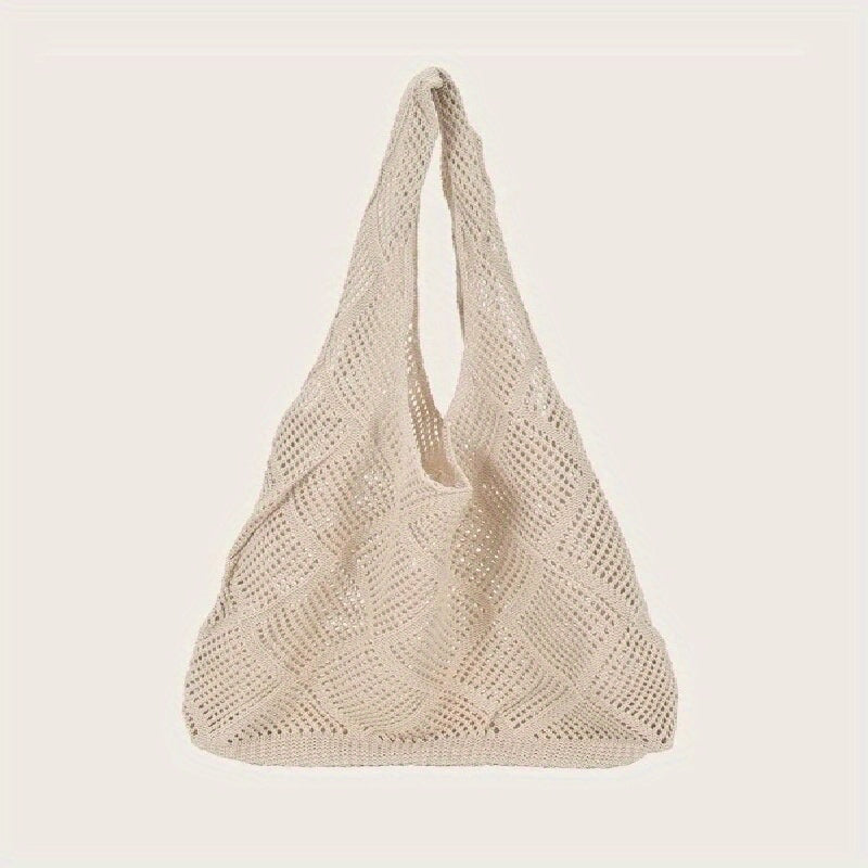 Hollow Out Knitted Handbag Minimalist Tote Bag